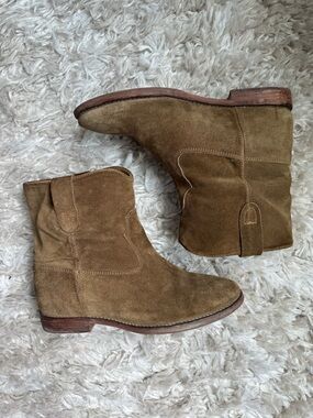 Isabel Marant Tan Suede Ankle Boots